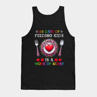 100 Days Of School Feeding Lunch Lady 100th Day Of School Tank Top